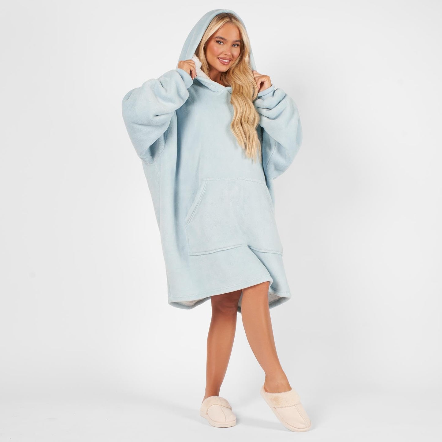 Sienna Hoodie Blanket Ultra Soft Sherpa Fleece Warm Comfy Cosy Oversized Wearable Giant Sweatshirt Throw for Women Girls Adults Men Boys Kids Big Pocket - One Size