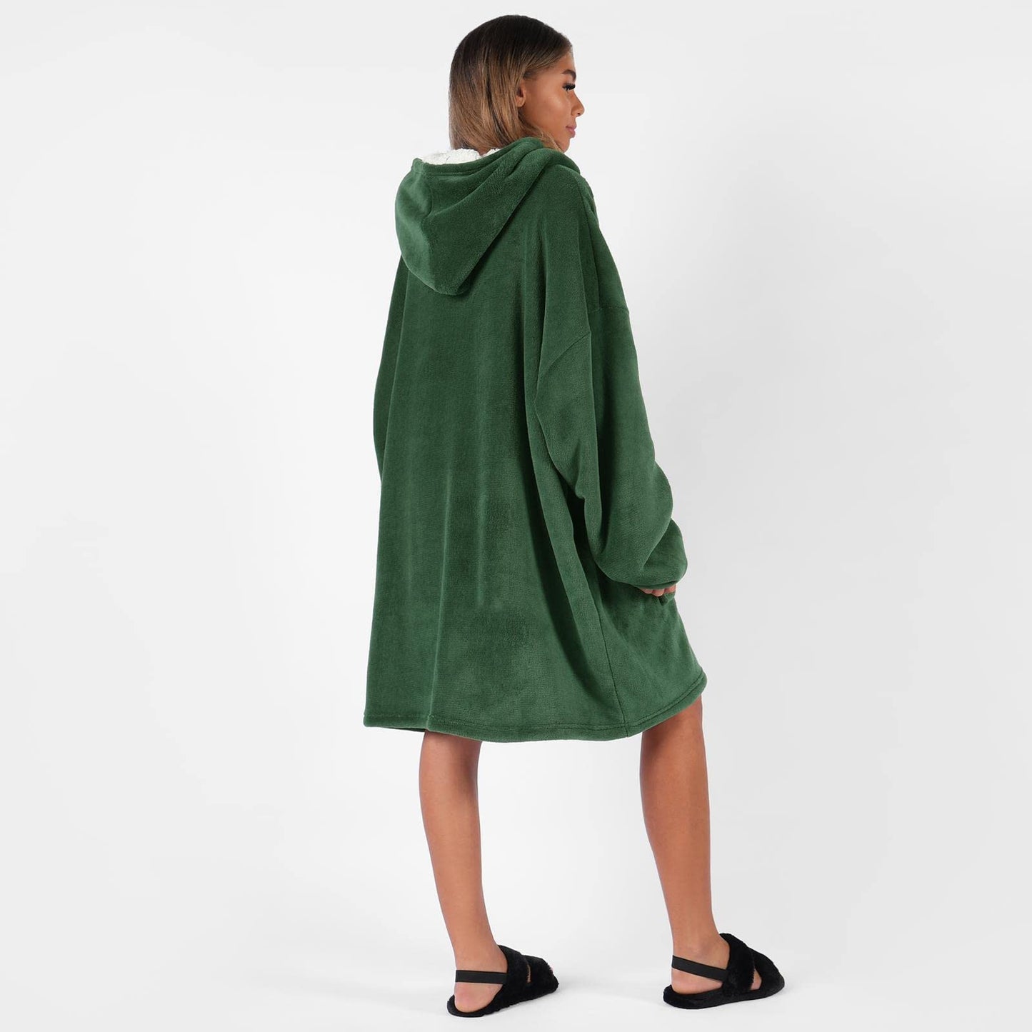 Sienna Hoodie Blanket Ultra Soft Sherpa Fleece Warm Comfy Cosy Oversized Wearable Giant Sweatshirt Throw for Women Girls Adults Men Boys Kids Big Pocket - One Size