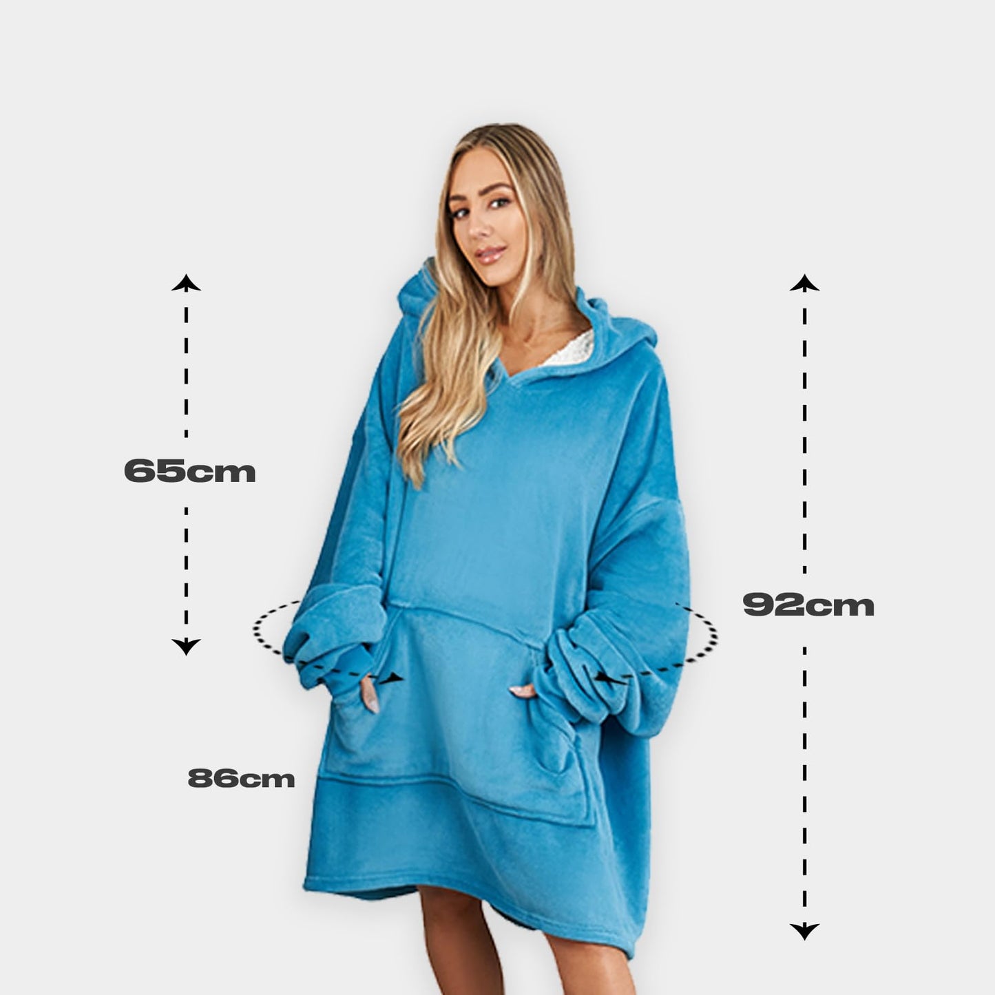 Sienna Hoodie Blanket Ultra Soft Sherpa Fleece Warm Comfy Cosy Oversized Wearable Giant Sweatshirt Throw for Women Girls Adults Men Boys Kids Big Pocket - One Size