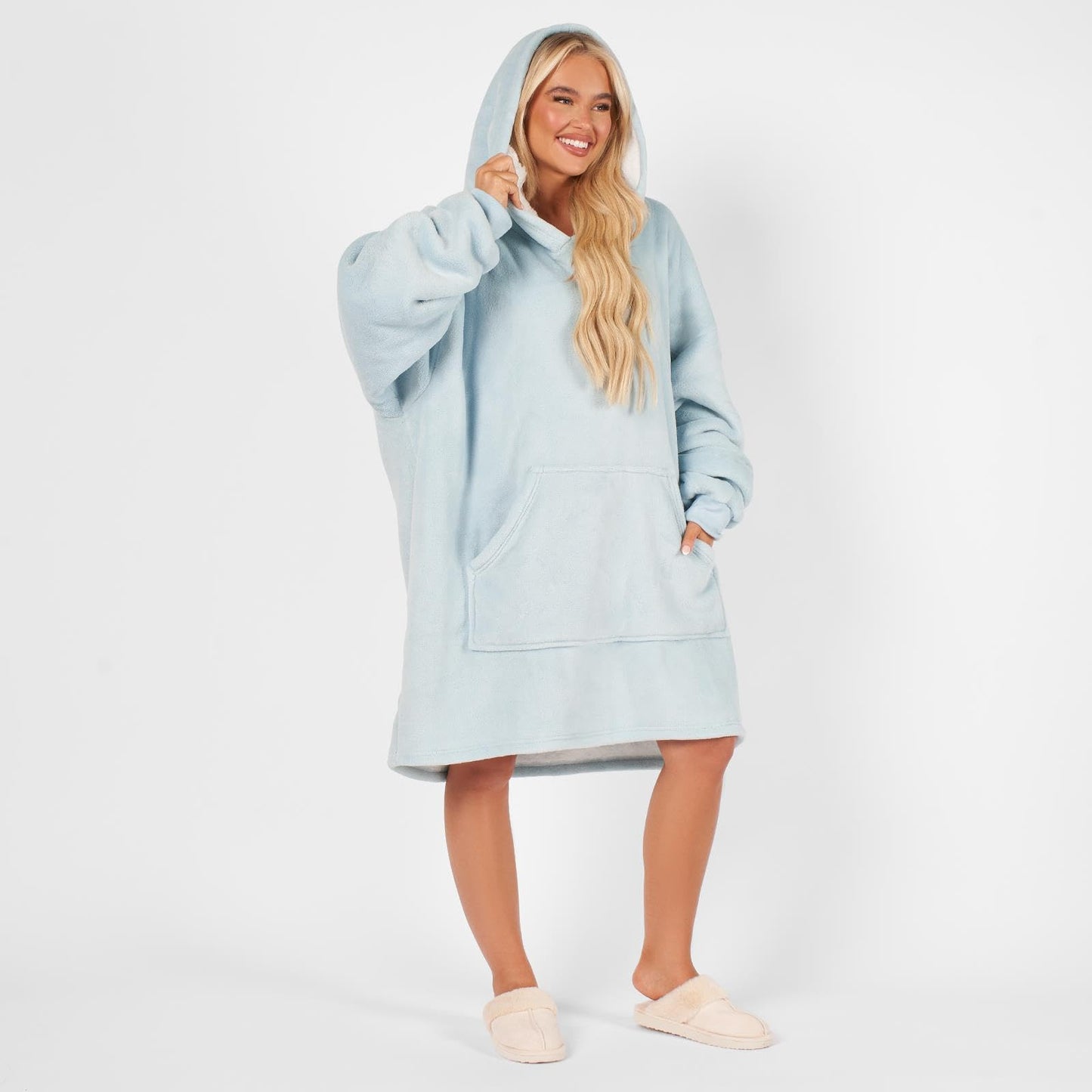 Sienna Hoodie Blanket Ultra Soft Sherpa Fleece Warm Comfy Cosy Oversized Wearable Giant Sweatshirt Throw for Women Girls Adults Men Boys Kids Big Pocket - One Size