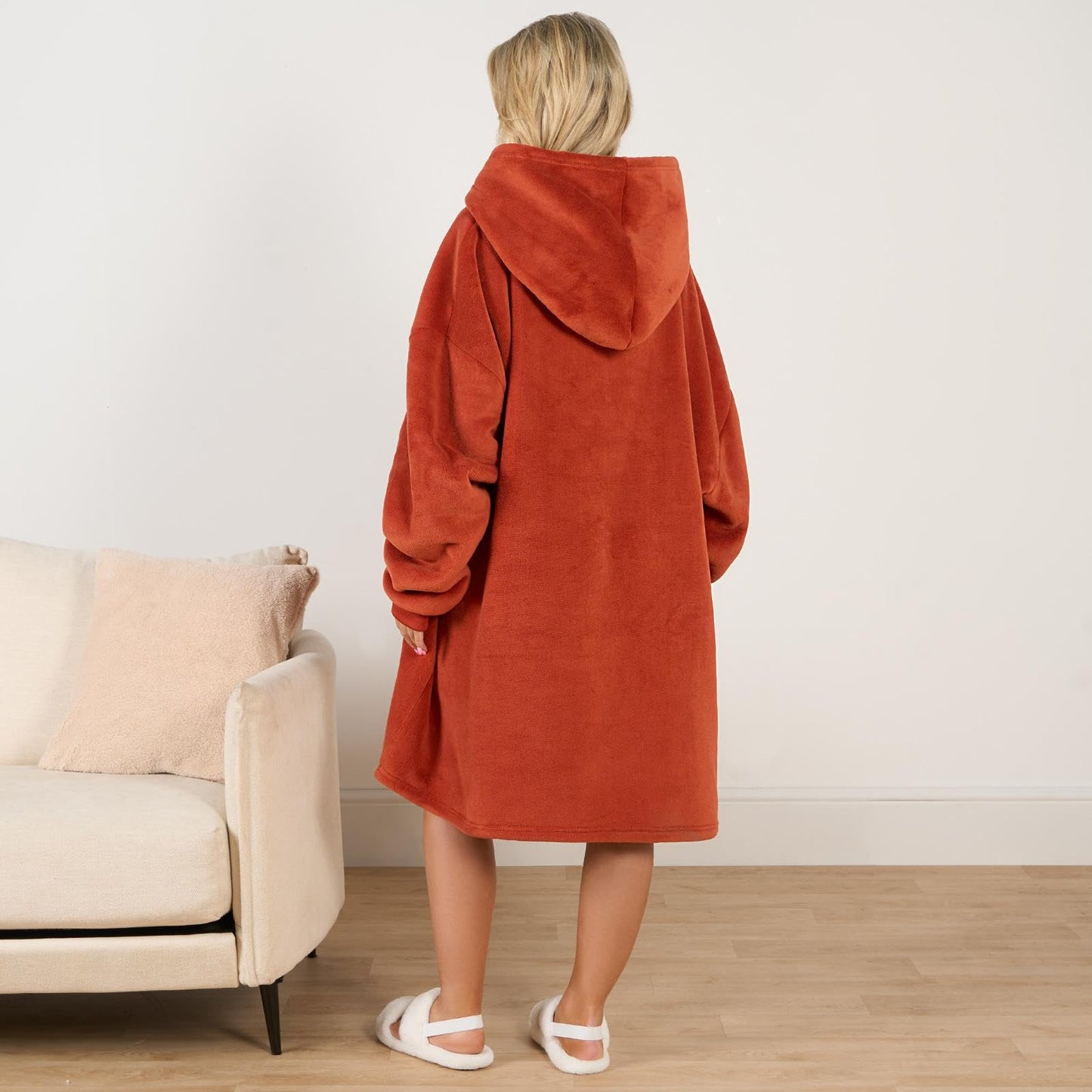 Sienna Hoodie Blanket Ultra Soft Sherpa Fleece Warm Comfy Cosy Oversized Wearable Giant Sweatshirt Throw for Women Girls Adults Men Boys Kids Big Pocket - One Size