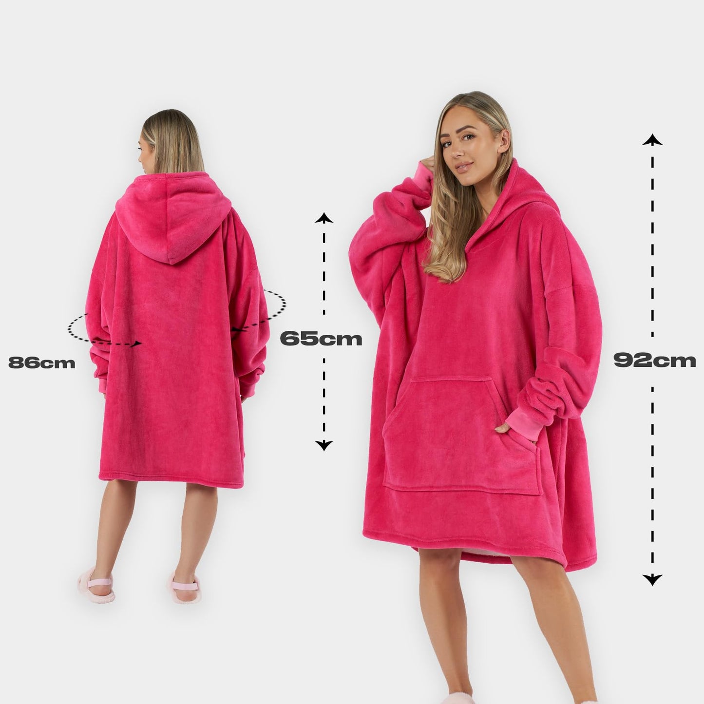 Sienna Hoodie Blanket Ultra Soft Sherpa Fleece Warm Comfy Cosy Oversized Wearable Giant Sweatshirt Throw for Women Girls Adults Men Boys Kids Big Pocket - One Size