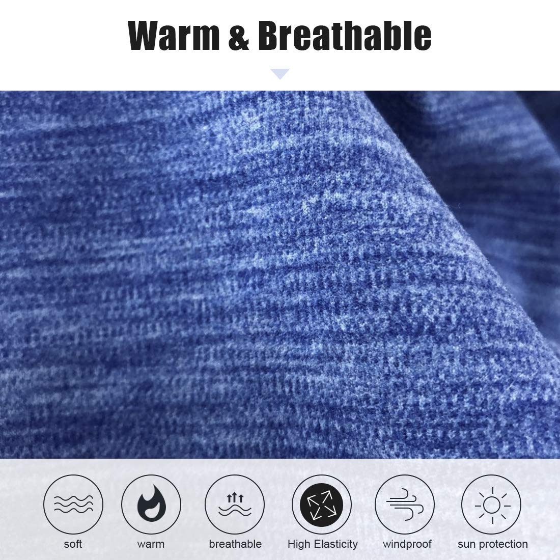 Winter Neck Warmer Fleece Windproof Neck Gaiter Snood for Men Women Cold Weather Face Scarf Headwear for Skiing Running Cycling