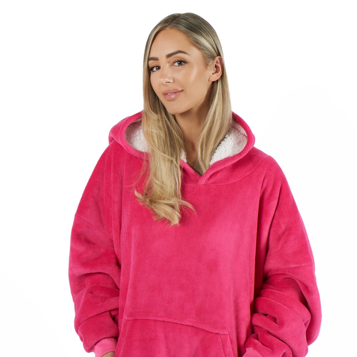 Sienna Hoodie Blanket Ultra Soft Sherpa Fleece Warm Comfy Cosy Oversized Wearable Giant Sweatshirt Throw for Women Girls Adults Men Boys Kids Big Pocket - One Size