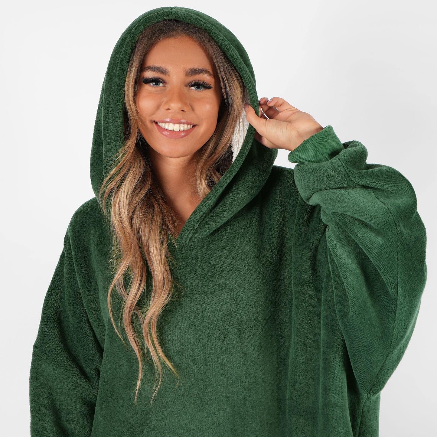 Sienna Hoodie Blanket Ultra Soft Sherpa Fleece Warm Comfy Cosy Oversized Wearable Giant Sweatshirt Throw for Women Girls Adults Men Boys Kids Big Pocket - One Size